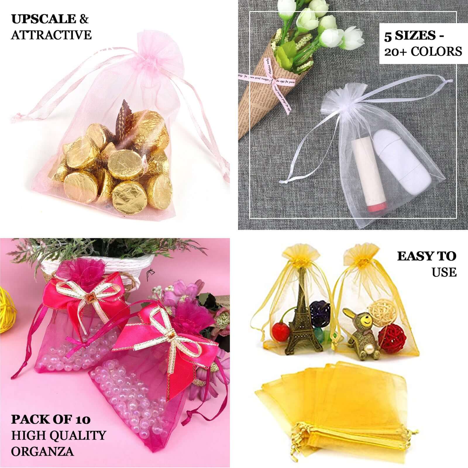 100 Pack Burgundy Organza Gift Bags with Drawstring, 5" x 7" – Wedding Party Favor Bags