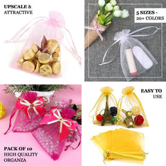 100 Pack Burgundy Organza Gift Bags with Drawstring, 5" x 7" – Wedding Party Favor Bags