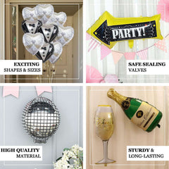 10 Pack 15" Shiny Green Four Leaf Clover Shaped Mylar Foil Balloons