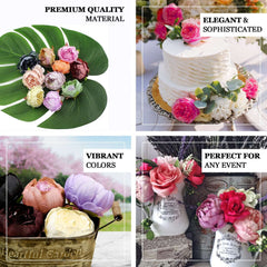 10-Pack Artificial Peony Flower Heads Beige - Versatile Faux Craft Flowers for DIY Event Styling Scrapbooking & Floral Arrangements 3"