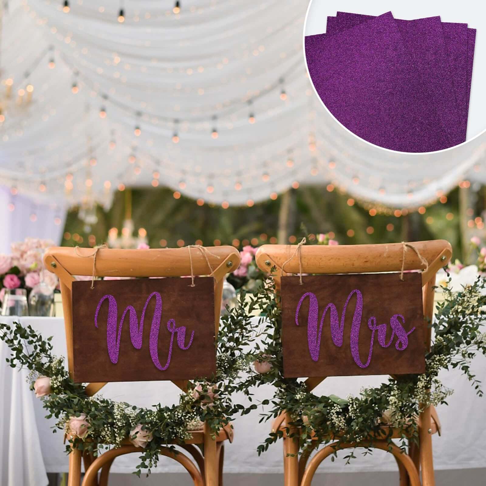 10 Pack Purple Self-Adhesive Glitter DIY Craft Foam Sheets - 12"x10"